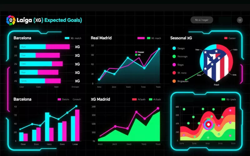 Panel de análisis estadístico con xG de equipos de La Liga