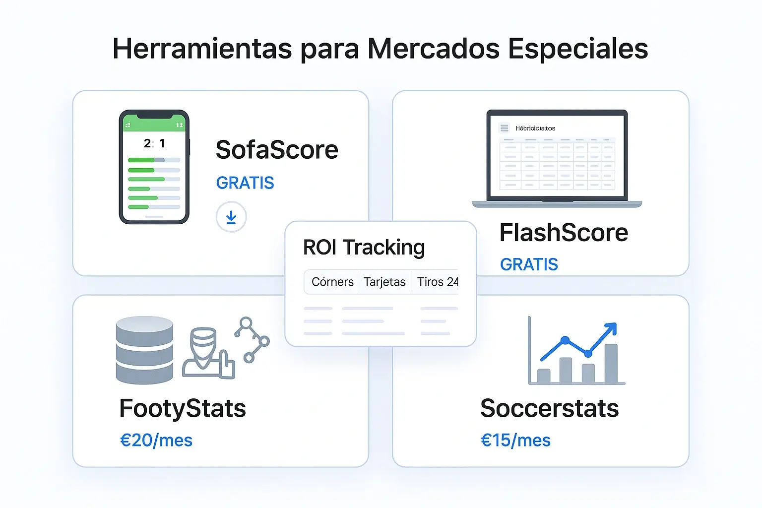 Herramientas para análisis de mercados especiales: SofaScore, FlashScore, FootyStats y Soccerstats