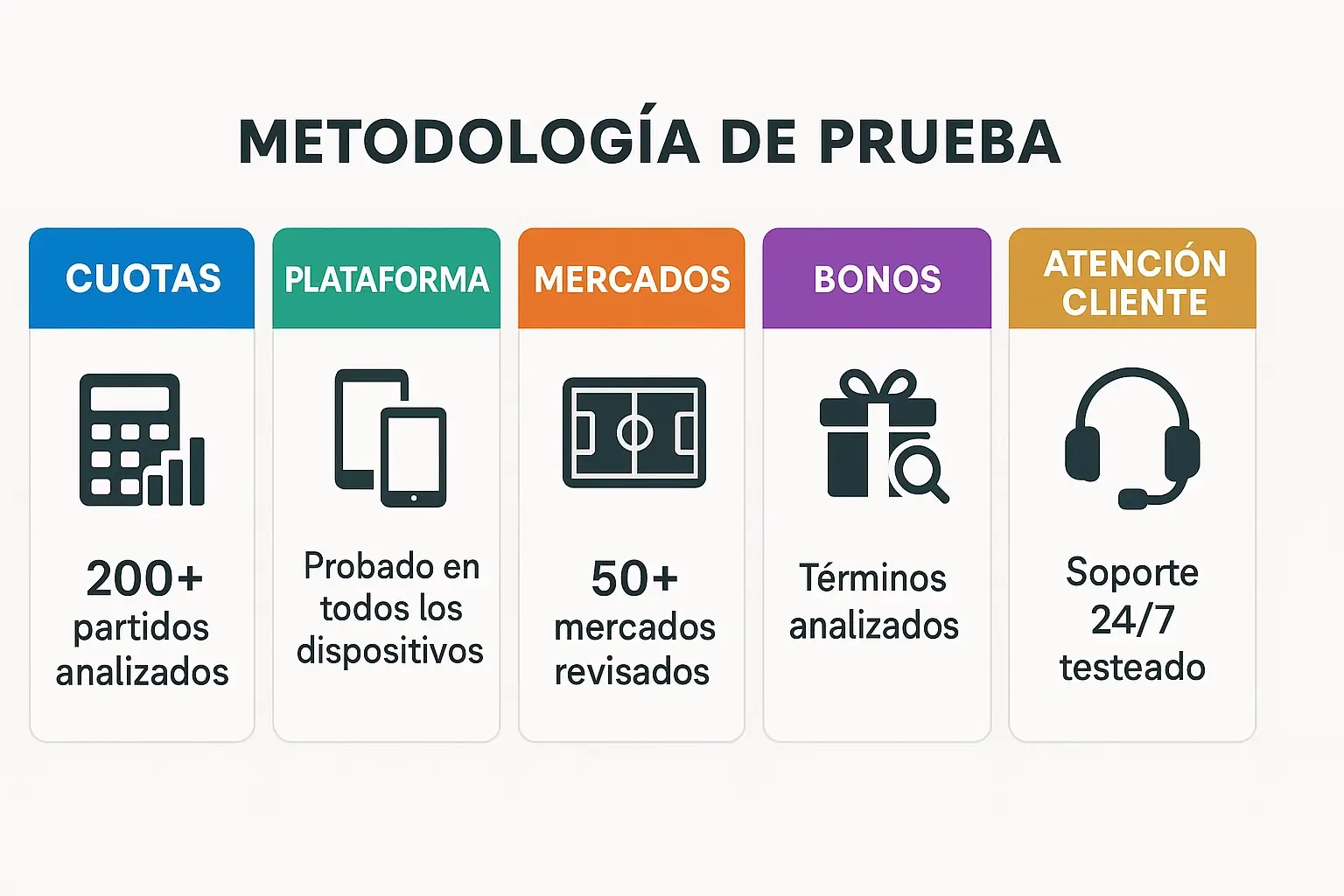 Metodología de prueba real para analizar casas de apuestas: cuotas, plataforma, mercados, bonos y atención al cliente