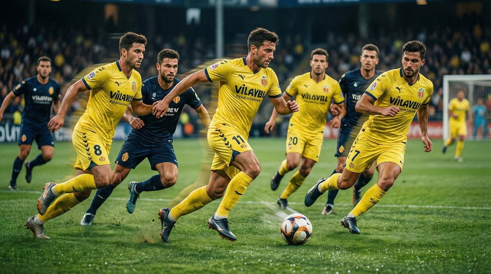 Jugadores del Villarreal atacando en un partido con su característico juego ofensivo