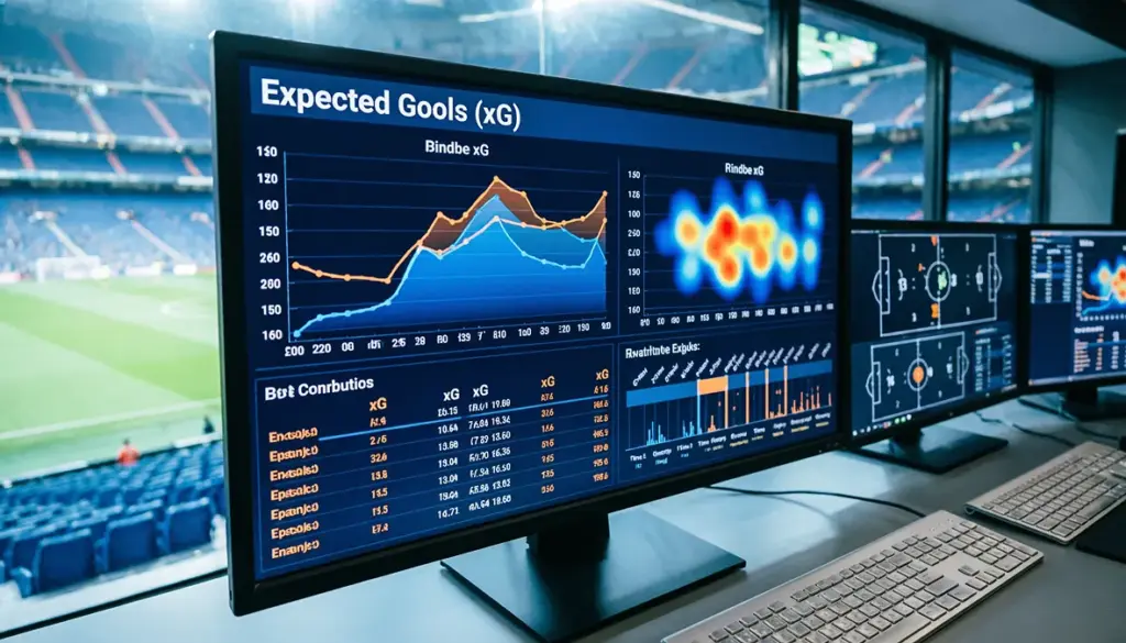 Pantalla de estadísticas mostrando datos de Expected Goals durante un partido de La Liga