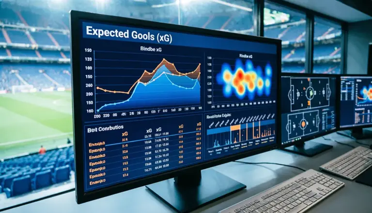Pantalla de estadísticas mostrando datos de Expected Goals durante un partido de La Liga